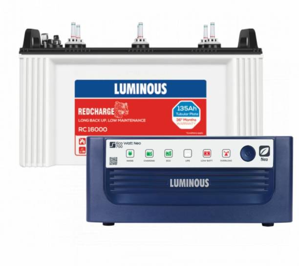 LUMINOUS Eco Watt Neo 700 VA with RC16000 Tubular Inverter Battery