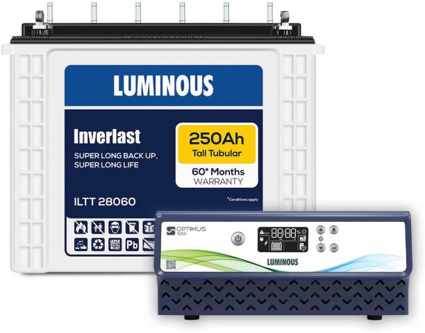 LUMINOUS Optimus 1250 with ILTT 28060 Tubular Inverter Battery