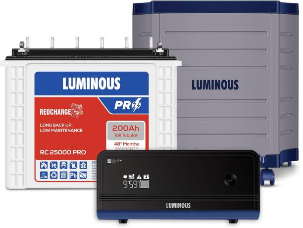 LUMINOUS Zelio Smart 1100 with RC 25000 PRO &amp; Trolley Tubular Inverter Battery