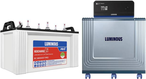 LUMINOUS Zelio Smart 1100 with RC 18000ST PRO &amp; Trolley Tubular Inverter Battery