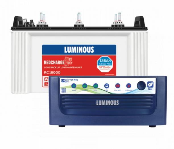 LUMINOUS Eco Volt Neo 950 VA Sine Wave with RC16000 Tubular Inverter Battery