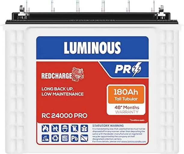 LUMINOUS 48 Months Warranty Tubular Inverter Battery (180 Ah, RC