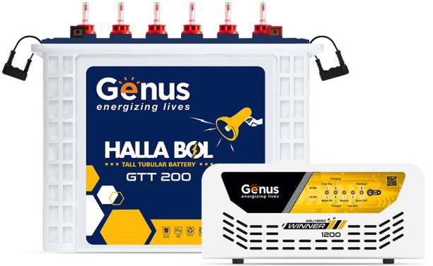 Genus Winner 1200 Inverter with GTT200 Tall Tubular Inverter Battery