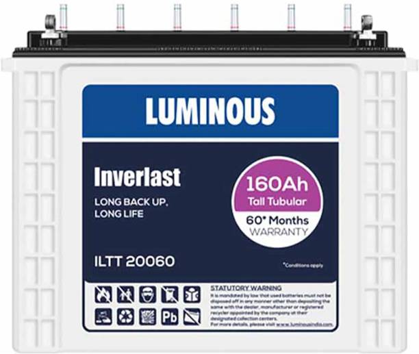 LUMINOUS 60 Months Warranty Tubular Inverter Battery (160 Ah, ILT