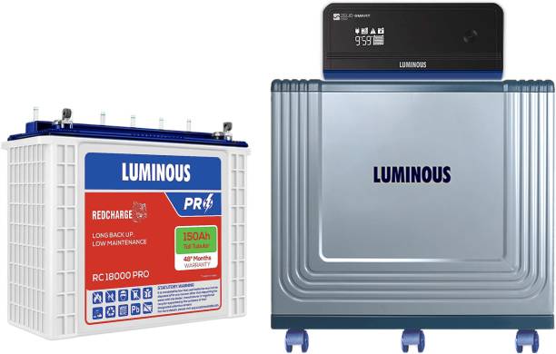 LUMINOUS Zelio Smart 1100 with RC 18000 PRO &amp; Trolley Tubular Inverter Battery