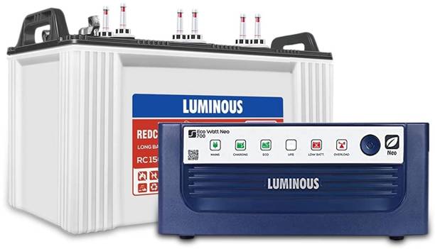 LUMINOUS Eco Watt Neo 700 + RC 15000 Tubular Inverter Battery