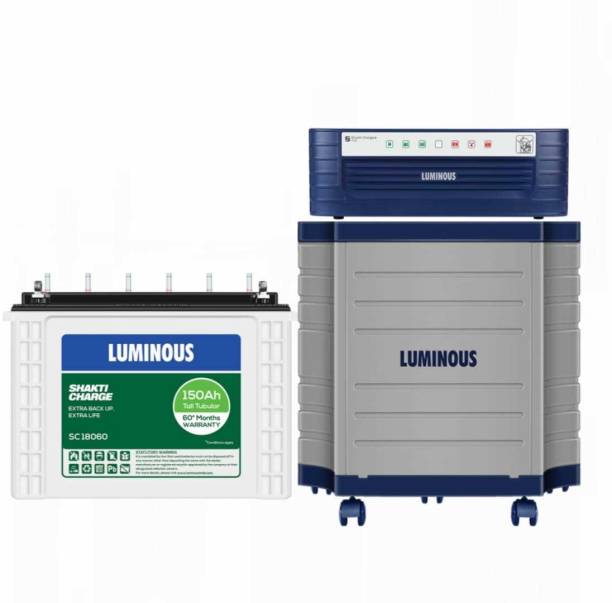 LUMINOUS SHAKTI CHARGE + 1150 Inverter_ SC18060_ TX100L Trolley Tubular Inverter Battery