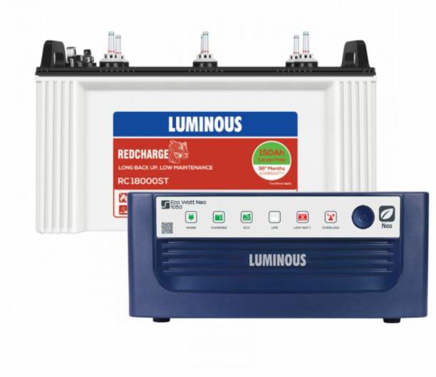LUMINOUS Eco Watt Neo 1050 VA with RC18000ST Tubular Inverter Battery