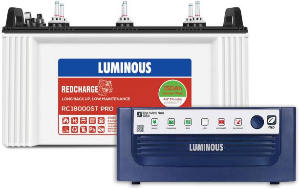 LUMINOUS Eco Watt Neo 1050 with RC 18000ST PRO Tubular Inverter Battery