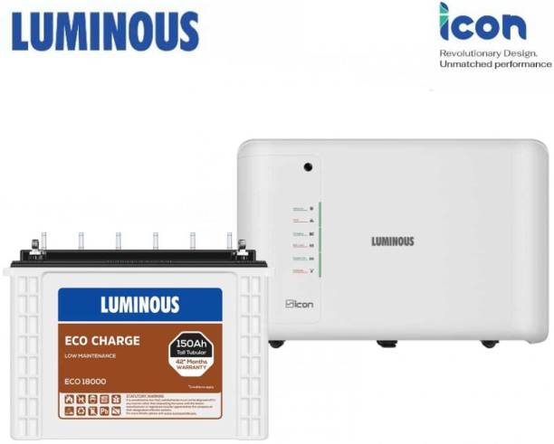 LUMINOUS ECO 18000 with ICON 1100 Pure Sine Wave Inverter Tubular Inverter Battery