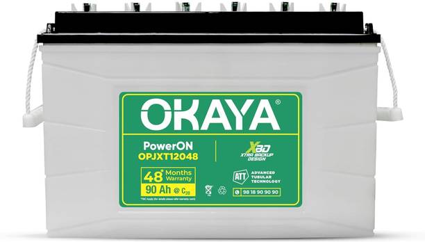 OKAYA 48 Months Warranty Tubular Inverter Battery (90 Ah, OPJXT12