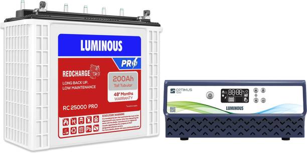 LUMINOUS Optimus 1250 with RC 25000 PRO Tubular Inverter Battery