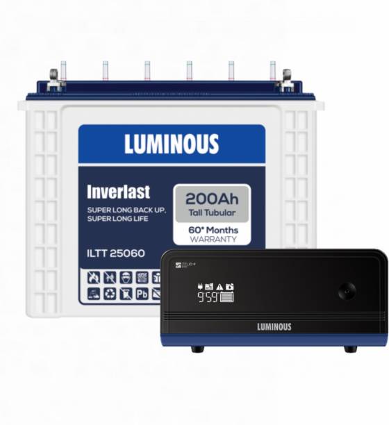 LUMINOUS Zelio 1100 Pure Sine Wave Inverter with ILTT25060 Tubular Inverter Battery