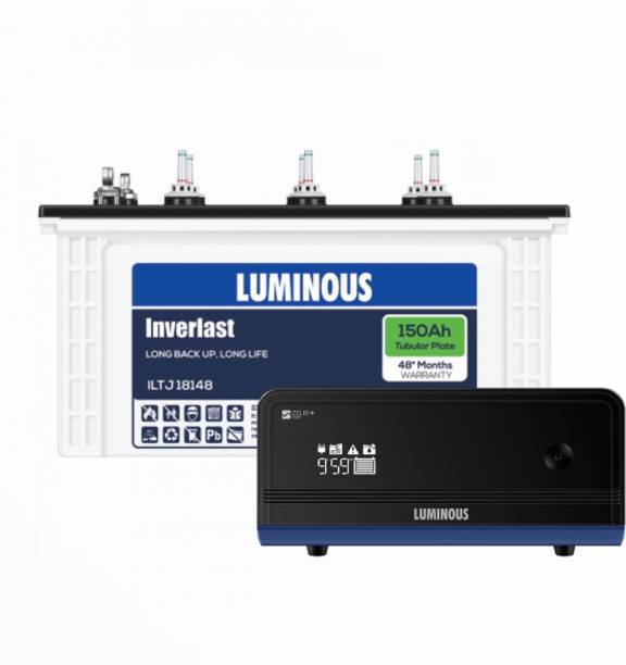 LUMINOUS ZELIO+1100 V2 Pure Sine Wave Inverter with ILTJ18148 Jumbo Tubular Inverter Battery