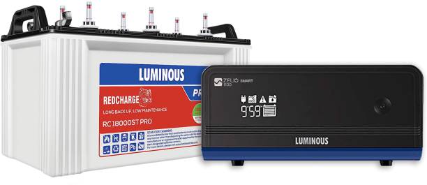 LUMINOUS Zelio Smart 1100 with RC 18042ST XL Tubular Inverter Battery