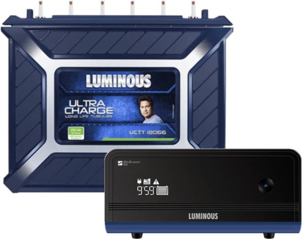 LUMINOUS Zelio+1100 Pure Sine Wave Inverter with Ultra Charge UCTT18066 Tubular Inverter Battery