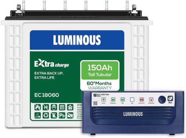 LUMINOUS Eco Watt Neo 1050 with EC 18060 Tubular Inverter Battery