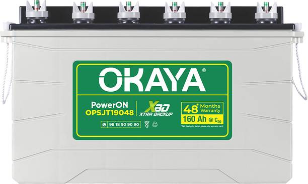 OKAYA 48 Months Warranty Tubular Inverter Battery (160 Ah, OPSJT1