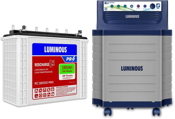 LUMINOUS Eco Volt Neo 850 with RC 18000 PRO &amp; Trolley Tubular Inverter Battery