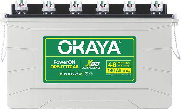 OKAYA 48 Months Warranty Tubular Inverter Battery (140 Ah, OPSJT1