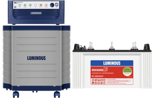 LUMINOUS Eco Watt Neo 1050 Inverter with RC18000ST and Trolley Tubular Inverter Battery