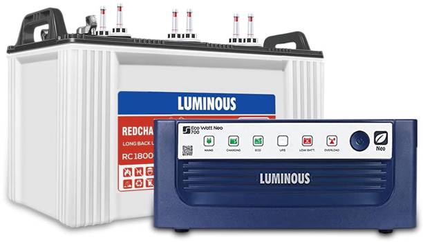 LUMINOUS Eco Watt Neo 700 Inverter_RC 18000ST Tubular Inverter Battery