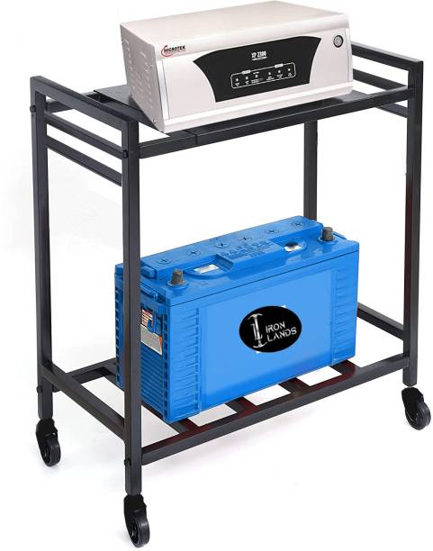 Iron Lands HD UPS Inverter Stand with Wheels for Home and Office Trolley Battery Stand Trolley for Inverter and Battery