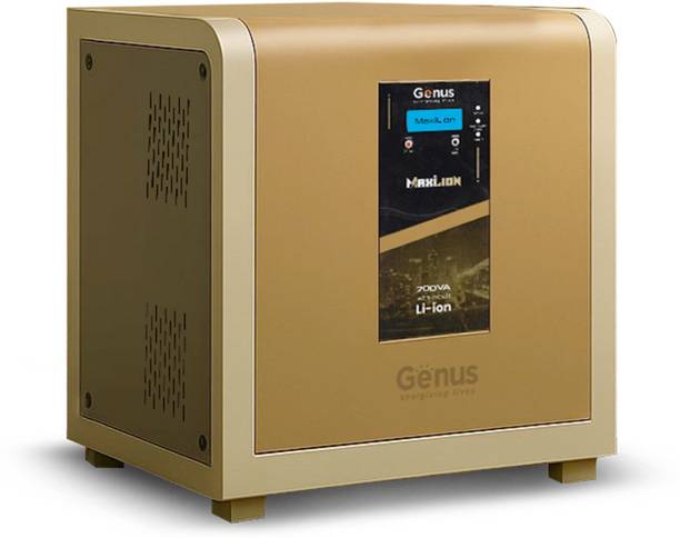 जीनस 700 VA Maxilion Specially Build for 1 BHK Home 640WH Lithium Ion Battery के साथ 60 Months वारंटी प्योर साइन वेव इन्वर्टर