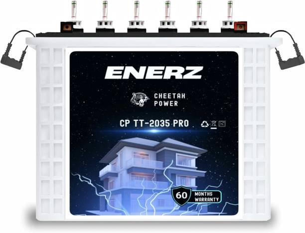 EnerZ 200 AH CP TT-2035 PRO – 12V Tall Tubular Battery | Best with 900 VA to 1100 VA cp tt- 2035 pro Pure Sine Wave Inverter