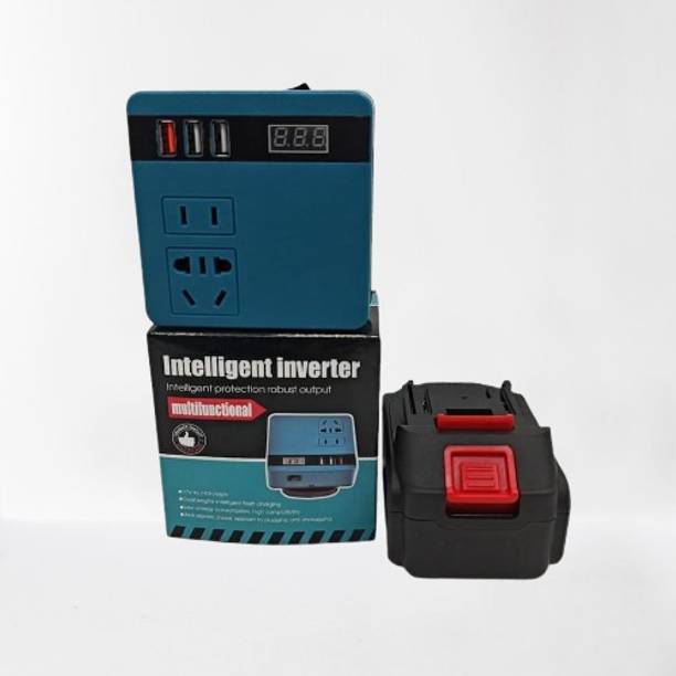 JANCOM 120W Power Inverter Portable Inverter for Outdoor Lithium Battery Converter 120W Lithium Battery Inverter, 21V to 220V AC, DC AC Inverter with Battery Square Wave Inverter