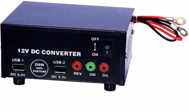 Rashri 12V DC Converter 200W 12v 200 watt DC to AC Converter with USB Port and Socket Solar Compatible Square Wave Inverter