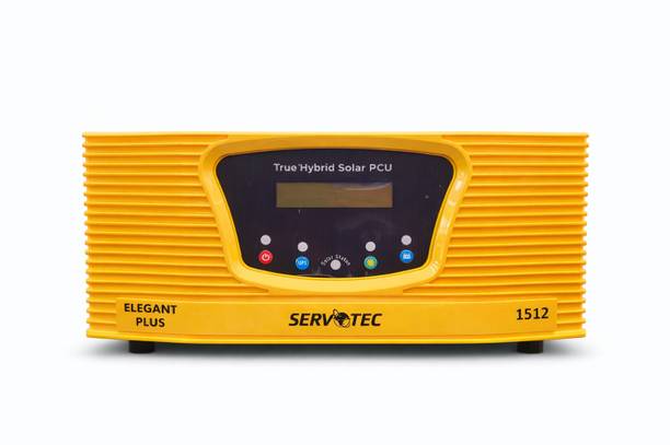 Servotech Advance Solar Protection/Dual Technology Support/Elegant Plus 1512 1000VA/12V, 1KW PWM Intelligent Off Grid Solar with 12 Months Warranty Solar Compatible Pure Sine Wave Inverter