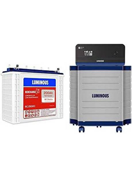 LUMINOUS Zelio1100 with Rc2500 battery combo Zelio 1100 with Red Charge RC25000 200Ah Battery and Trolley with 36 Months Warranty Pure Sine Wave Inverter