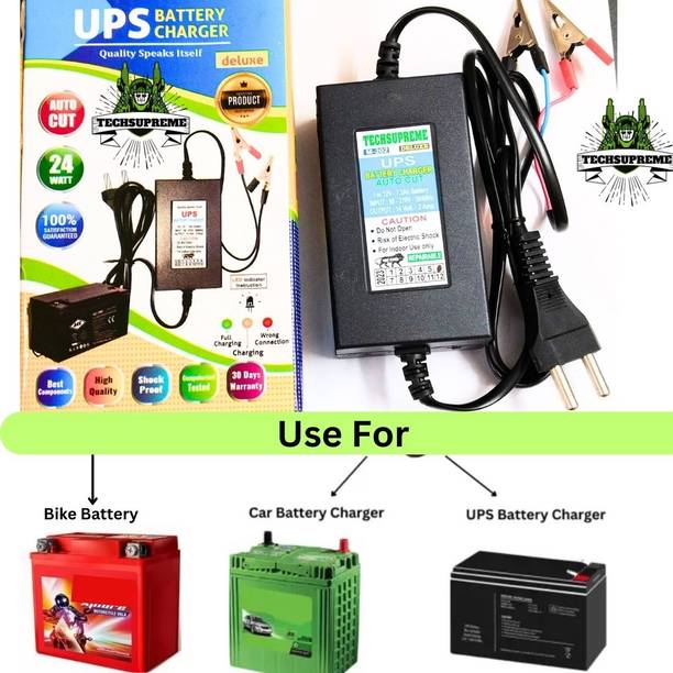 TechSupreme 12 Volt Premium Battery Charger 14 Volt 2 Amp Bike SMPS Square Wave Inverter