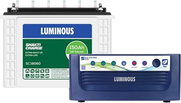 LUMINOUS 900 VA SC18060 and Volt 1050 with 60 Months Warranty Pure Sine Wave Inverter