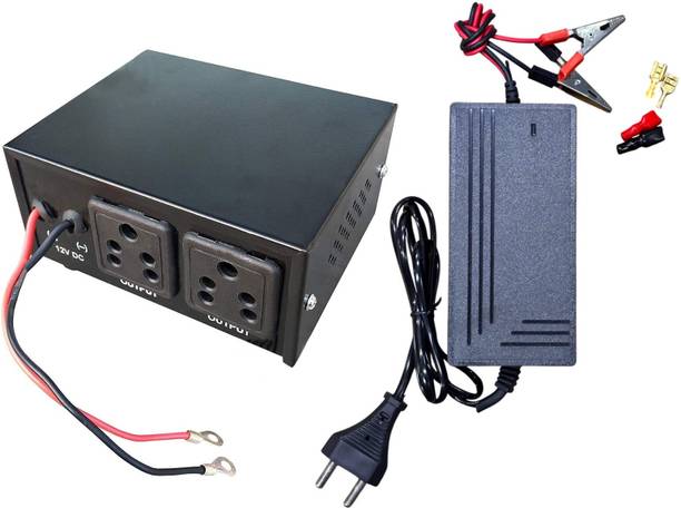 BALRAMA Automotive Car Bike Battery Charger 12 Volt 4 Amp 12v DC UPS SMPS Power Adaptor 12v DC to AC Converter with UPS Battery Charger 12 Volt DC to AC Solar Converter Modified Sine Wave Inverter