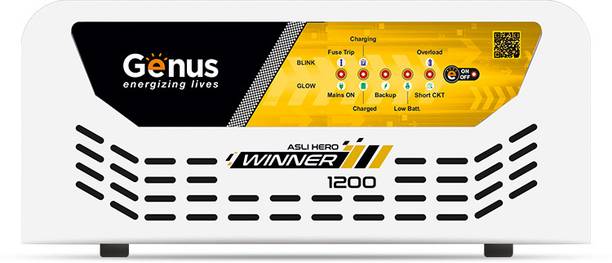 Genus Winner 1200 Pure Sine Wave 900VA/12V Single Battery Inverter UPS for Home Pure Sine Wave Inverter