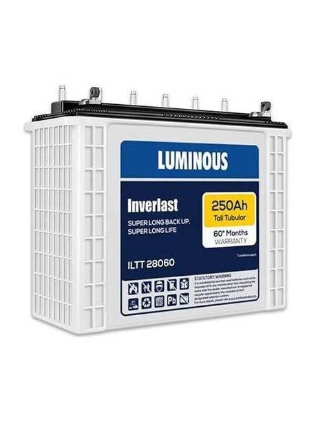 LUMINOUS Tall Tubular Battery for Home, Office & Shops Inverlast ILTT28060 250Ah 60 Month Pure Sine Wave Inverter