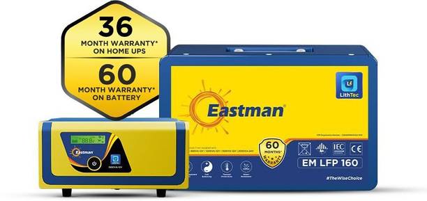 EASTMAN 850 VA 1280wh 160LFP LITHIUM INVERTER BATTREY COMBO with 60 Months Warranty Square Wave Inverter