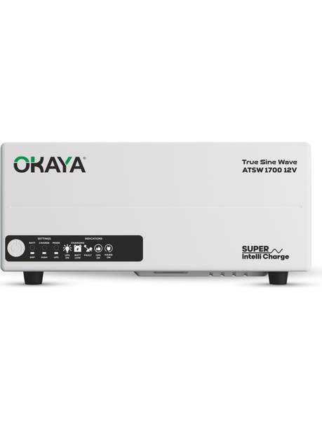 OKAYA Okaya Advanced True Sine Wave; VA Rating: 1450 VA / 12V; 1160 Watt ATSW 1700 12V with 36 Months Warranty Pure Sine Wave Inverter