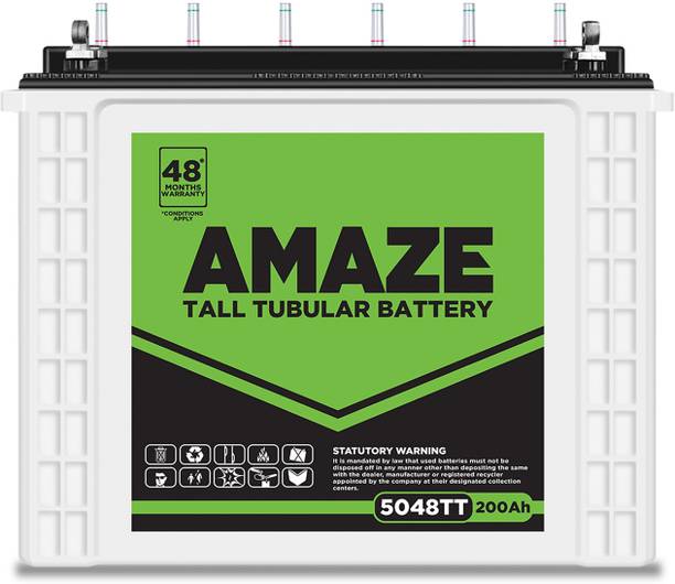 AMAZE 5048TT 200Ah Battery 2 Year Warranty Tubular Battery compatible 5048TT 200Ah Battery with 2 Year Warranty Square Wave Inverter