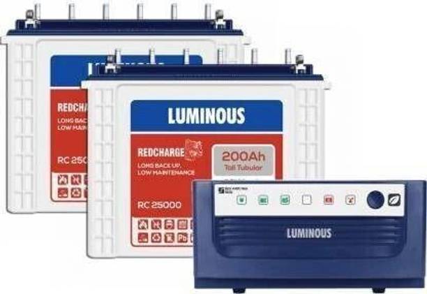 LUMINOUS RC25000 RedCharge RC25000 200Ah 02Nos With Eco Watt+1650 24Volt 01Nos Inverter with 48 Months Warranty Square Wave Inverter