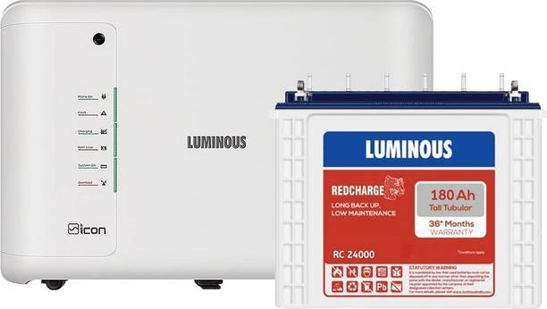LUMINOUS 500 VA with iCon 1100 for Home & Office with 24 Months Warranty Pure Sine Wave Inverter