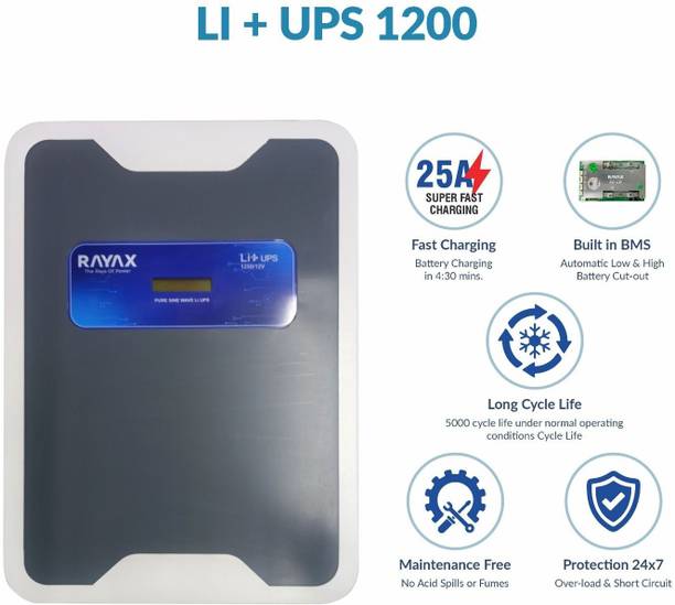 Rayax 1250 VA LI+UPS 1250 Pure Sine Wave Inverter Pure Sine Wave Inverter