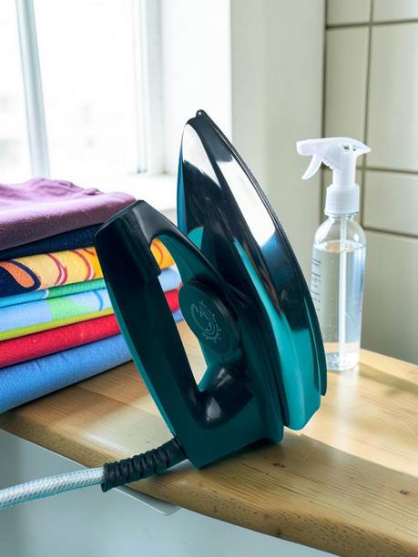 floreta Light Weight Silver Iron with Black Handle for Daily Use. (111) 750 W Dry Iron