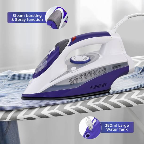 Black & Decker 16120 2000 W Steam Iron  (Blue, White)