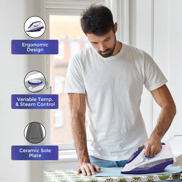Black & Decker 16120 2000 W Steam Iron  (Blue, White)