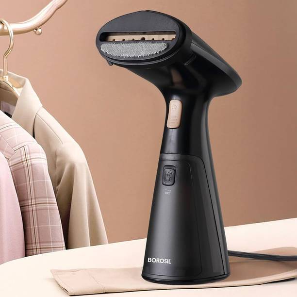 BOROSIL 1000W Garment Steamer, Ceramic Soleplate, 120ml Detachable Water Tank 1000 W Garment Steamer