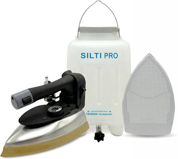 SILTI by Silti ES300L PRO Premium high pressure steam iron box with teflon shoes tank mat 1850 W Steam Iron