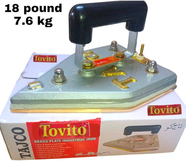 Tovito by Tajco 18 pound ( 7.6 kg ) Commercial Manual Electric Brass Plate laundry iron box 1000 W Dry Iron